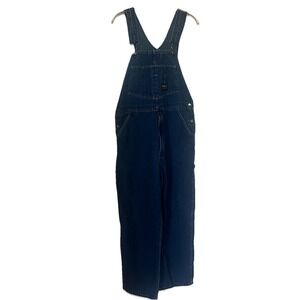 Vtg OshKosh B'Gosh Dark Blue Denim Bib Overall Vestbak Sanforized USA Size 36X29